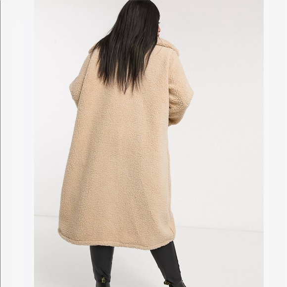 ASOS curve brave soul heavenly long borg coat plus - Picture 2 of 8